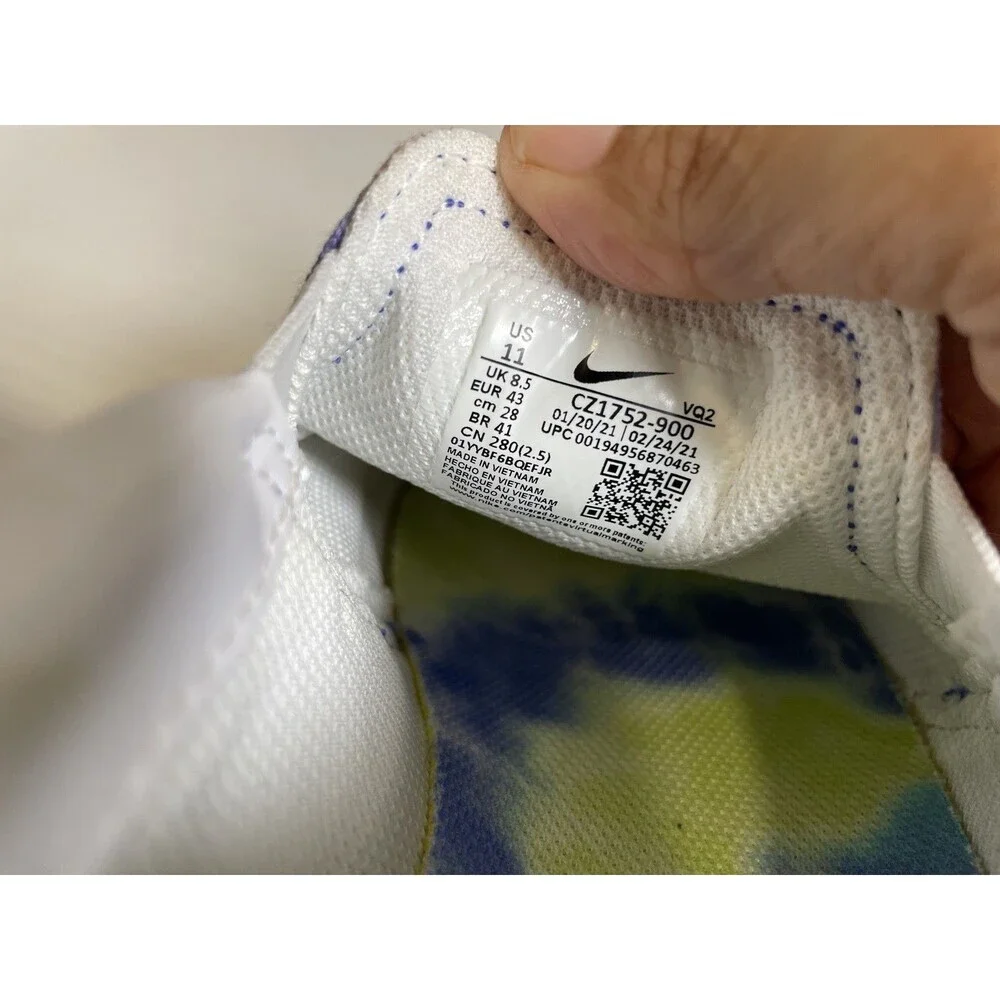 Nike Women's Size 11 Court Legacy CZ1752-900 Multicolor Tie Dye Slip On Sneakers